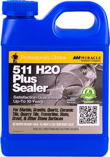 Miracle Sealants 511 H2O Plus Advanced - Sellador penetrante para encimeras, piedra, azulejos y lechada, cuarto de galón
