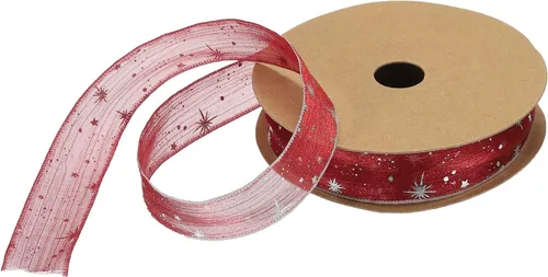 Miniatura 11 de MECCANIXITY Cinta transparente de organza de estrella de 1 pulgada y 20 yardas, cinta de hilo de nieve brillante negra para envolver regalos, caja
