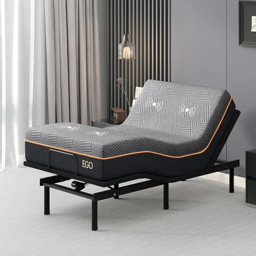 Miniatura 14 de EGOHOME Marco de cama ajustable individual XL con control remoto inalámbrico, base de cama eléctrica ajustable independiente con inclinación