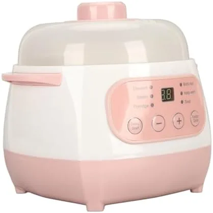 Miniatura 9 de ZJchao Olla eléctrica para estofado, 1 L, 200 W, eléctrica, inteligente, de cerámica, gachas de avena, mini olla de cocción lenta, antiquemaduras
