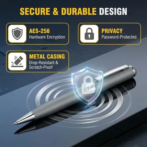 Miniatura 4 de Bolígrafo de tinta de almacenamiento USB-C (64-512 GB), unidad flash 2 en 1 y bolígrafo de escritura con 4 recambios y adaptador USB-A a C