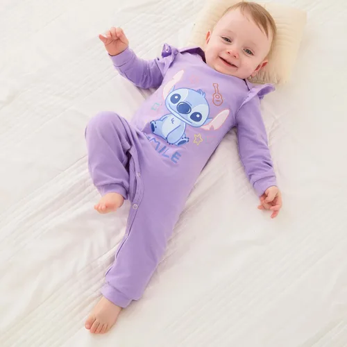 Miniatura 39 de Disney Stitch Princess Cenicienta Ariel Minnie Winnie Baby Girls - Mameluco de manga larga con volantes para recién nacidos y niños pequeños