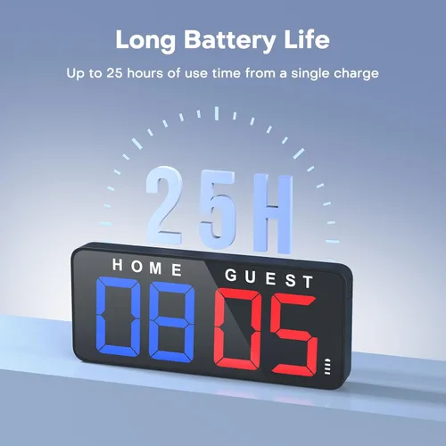 Miniatura 4 de ANJANK Marcador LED Digital Grande de 11 Pulgadas, Reloj Electrónico Mantenedor de Puntuación, Cuenta Regresiva/Ascendente, con Batería Potente, 4