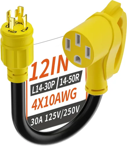 Miniatura 8 de PlugSaf Cable adaptador de generador RV de 3 clavijas de 15 amperios a 30 amperios, enchufe macho NEMA 5-15 a enchufe hembra NEMA L5-30, cable
