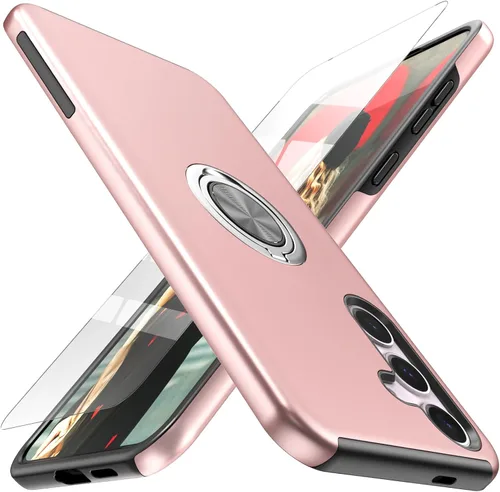 Miniatura 8 de Funda para Samsung Galaxy S26 con protector de pantalla de vidrio templado, híbrida 2 en 1, funda protectora delgada duradera con anillo magnético