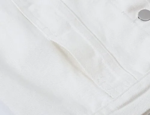 Miniatura 6 de CHARTOU Chaleco de mezclilla deshilachado sin mangas con botones y cuello de solapa para mujer