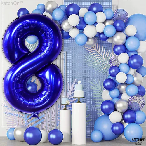 Miniatura 655 de KatchOn, Globo grande azul número 2 de 40 pulgadas Decoraciones de cumpleaños de Baby Shark para niño de 2 años Globo azul número 2 Globo