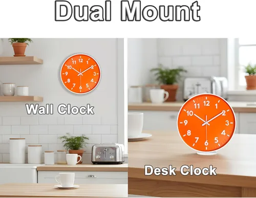 Miniatura 2 de JENLYSTIME Reloj de pared moderno con número 3D de 12 pulgadas para interiores y exteriores, esfera redonda brillante y colorida, cuarzo silencioso