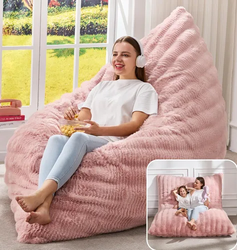 Miniatura 21 de Hobestluk Silla Puf 3 en 1, Sillas Puf Gigantes para Adultos con Cubierta de Burbujas, Cojín de Suelo Convertible con Cubierta Lavable a Máquina