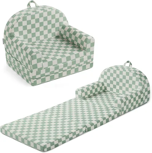 Miniatura 13 de Blissful Diary Sofá plegable para niños pequeños, silla y tumbona cómoda 2 en 1 para leer, sala de juegos, sofá para niños y niñas, regalo de Rubor