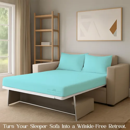 Miniatura 6 de Yarns of Cotton Juego de sábanas para sofá cama de 4 piezas, 100% microfibra cepillada, ultra suave, transpirable y cómoda, se adapta fácilmente a