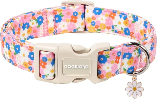 Miniatura 23 de DOGWONG Collar de Algodón Navideño para Perro, Collar de Perro Rojo de Papá Noel, Collares Duraderos para Mascotas de Fiestas Navideñas, Lindo Rojo