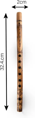 Miniatura 3 de Decorativo tradicional hecho a mano tallado a mano flauta de bambú de madera Basuri Instrumento musical indio para regalar y decoración
