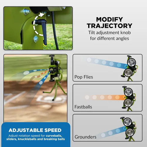 Miniatura 4 de Mound Yeti Baseball Softball Pitching Machine, Youth and Adult Single Wheel Pitching Machine for Baseball and Softball, Training Equipment