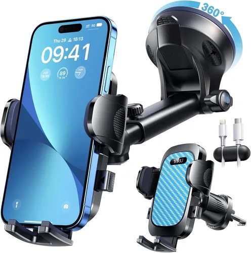 Miniatura 11 de YRU Verdadero Soporte para Teléfono de Automóvil de Grado Militar [Succión de Rotación 360°] 2025 Ultimate Soporte para Teléfono de Automóvil