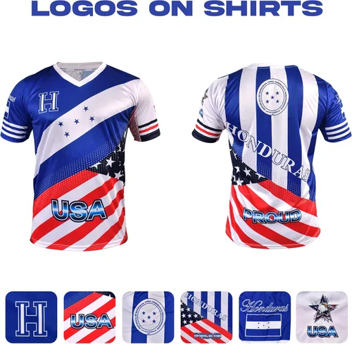 Miniatura 6 de Fury Camiseta de fútbol Honduras y USA Flag Mix - Camiseta de fútbol Honduras - Camiseta de Futbol Honduras Jersey HombreMujerUnisex