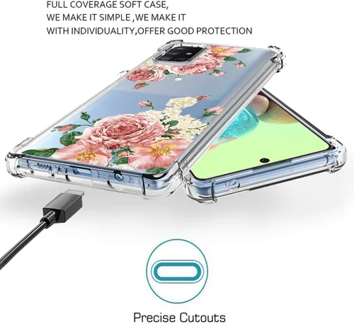 Miniatura 6 de Osophter Funda para Samsung Galaxy A71 5G (no para Verizon A71 5G UW), diseño floral de flores para niñas y mujeres, absorción de golpes, flexible