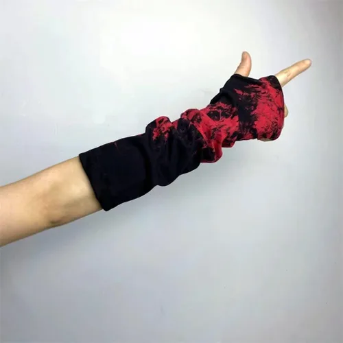 Miniatura 4 de Guantes góticos sin dedos para mujer, accesorios steampunk góticos, mangas negras