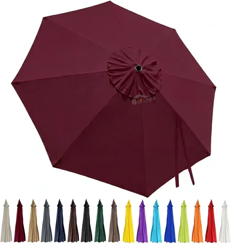 Miniatura 8 de Toldo de repuesto para sombrilla de patio de 10 pies, 8 varillas, impermeable y resistente a la decoloración, tela de poliéster gruesa para patio
