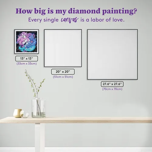Miniatura 4 de DIAMOND ART CLUB Aurora The Unicorn - Kit de pintura de diamante, divertidas manualidades para adultos, lienzo de arte de diamante redondo, 13 x 13