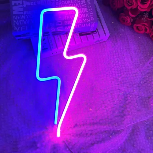 Miniatura 6 de 2 letreros de neón para decoración de pared, funciona con pilas de neón para dormitorio, configuración de sala de juegos, luces LED de neón