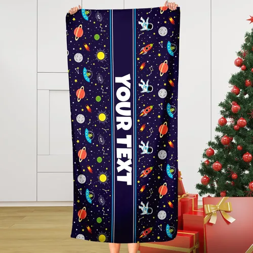 Miniatura 14 de Toalla de baño o playa personalizada para niños, unicornios rosas, nombre/texto personalizado, secado rápido/absorbente para baño de niños, regalo