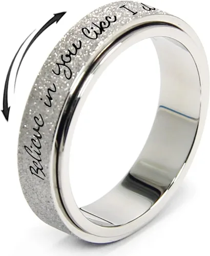 Miniatura 13 de Anillo Inicial Giratoria de Ansiedad para Mujeres Anillo de Ansiedad para Mujeres y Hombres Anillo de Pulgar para Hombres Anillo Giratoria de Plata