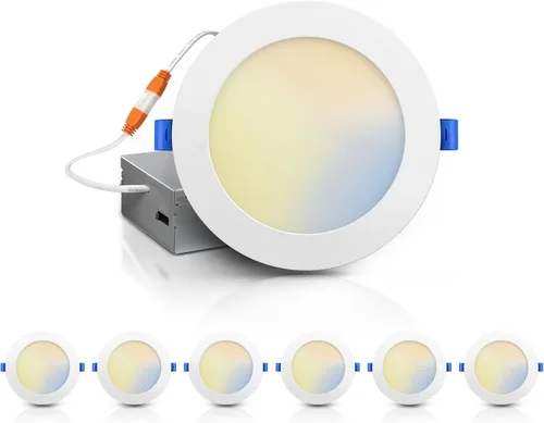 Miniatura 14 de ECOELER Iluminación LED empotrable de 6 pulgadas con caja de conexiones, 12 W, 1100 lm, 3000 K, luz de techo LED regulable, luces sin lata de alto