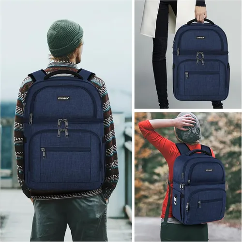 Miniatura 7 de Mochila Refrigeradora, Mochila Refrigeradora Aislada a Prueba de Fugas de Doble Compartimento Bolsa Refrigeradora para Hombres y Mujeres Mochila