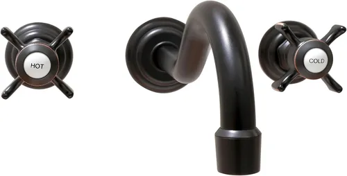 Miniatura 10 de SITGES Grifo de pared, grifo de pared de lavabo de baño de dos manijas con válvula áspera incluida, níquel cepillado