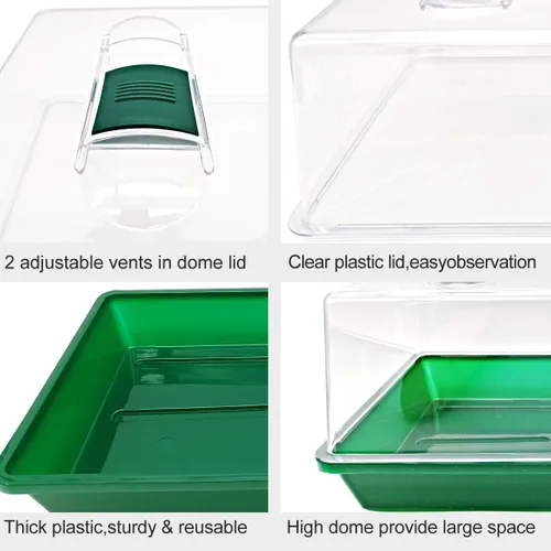 Miniatura 3 de Propagador con cúpulas de ventilación de humedad,Bandeja de cultivo resistente Mini invernadero para plántulas,Clones