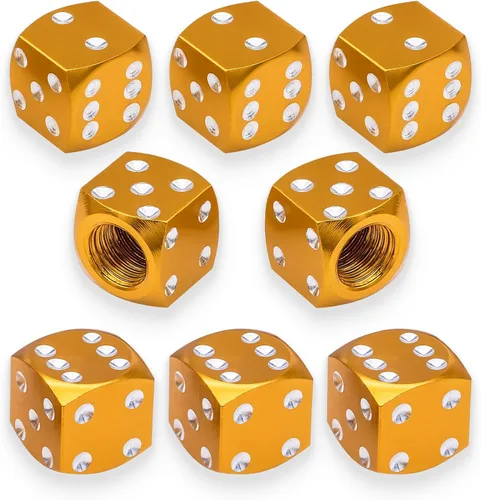 Miniatura 7 de 8 piezas de tapas de vástago de válvula de neumático, tapas de válvula de neumático de acero inoxidable, tapas de válvula de rueda para autos