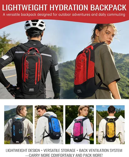 Miniatura 4 de Croogo Paquetes de hidratación,Mochila de hidratación con vejiga de hidratación de 2 litros,Mochila de bicicleta Bolsa impermeable transpirable