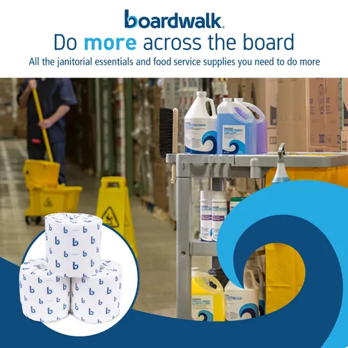 Miniatura 7 de Boardwalk B6144 2 capas de papel higiénico séptico seguro - blanco (96/cartón)