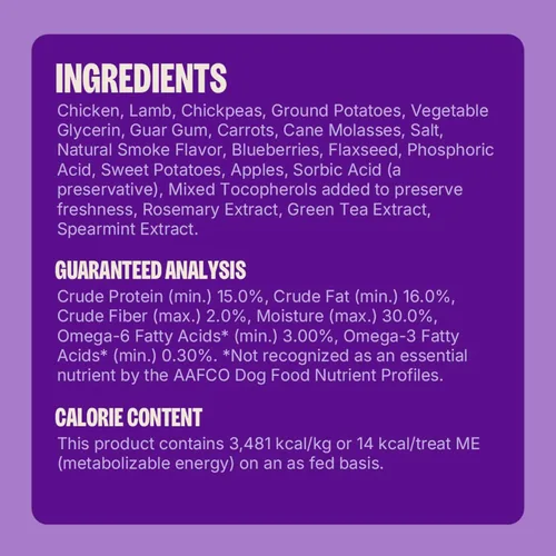 Miniatura 7 de Wellness Rewarding Life - Golosinas para perros, golosinas de entrenamiento, sin granos, pollo suave y cordero (bolsa de 6 onzas)