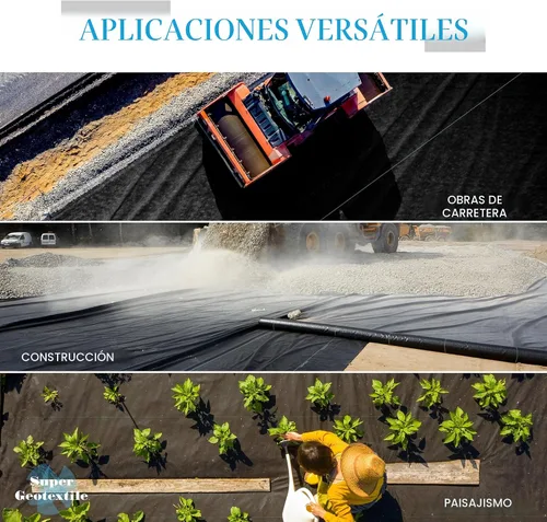 Miniatura 3 de Super Geotextile - Tela geotextil tejida para estabilización de entradas de vehículos y carreteras, base de construcción, control de erosión, grado
