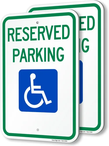 Miniatura 11 de SmartSign Letrero federal de estacionamiento para discapacitados "Reserved Parking" Aluminio reflectante de grado diamante 3M de 12 x 18 pulgadas