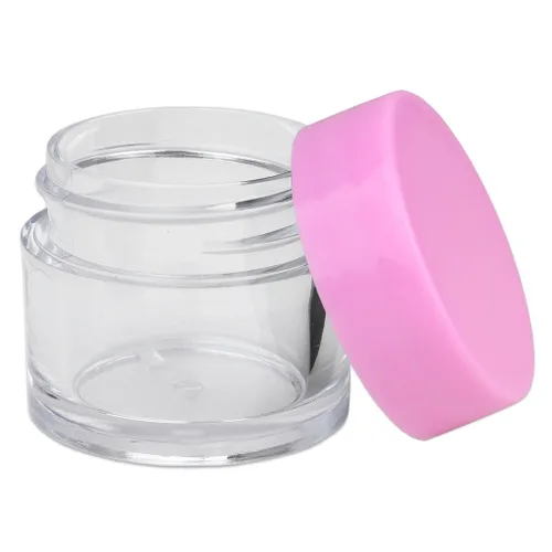 Miniatura 5 de Beauticom - Tarros de plástico transparente de pared gruesa a prueba de fugas, 0.25 oz/0.2 fl oz (cantidad: 12 paquetes) con tapas rosas