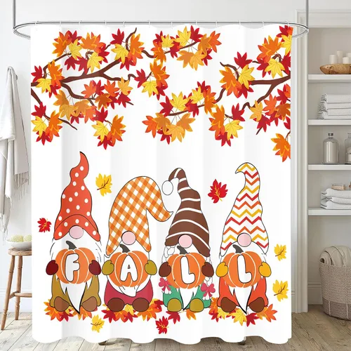 Miniatura 9 de Cortina de ducha de Halloween, calabazas de Halloween, cortinas de ducha de murciélago negro para baño, 72 x 72 pulgadas Bate negro