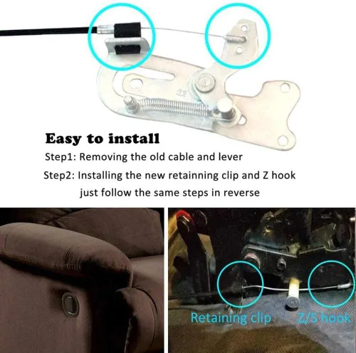 Miniatura 5 de ttmagic Reemplazo universal de mango reclinable de plástico con cable (longitud del cable expuesto 4.9 pulgadas, longitud total 31 pulgadas) y mango