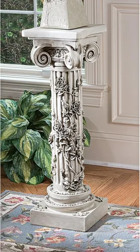 Miniatura 2 de Design Toscano EU2866 Rose Garland - Soporte para plantas de pedestal para interiores y exteriores, 11 pulgadas de ancho, 34 pulgadas de alto