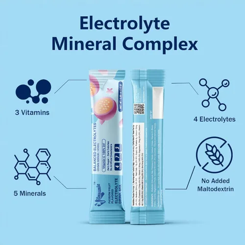 Miniatura 6 de Paquetes de hidratación: polvo de electrolitos sin azúcar con vitamina C, 4 electrolitos, 5 minerales y nutrientes, vegano, paquete variado
