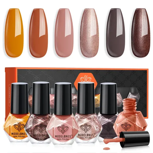 Miniatura 23 de modelones Esmalte de uñas, capa base 3 en uno, 0.5 onzas líquidas, fortalecedor de uñas transparente, secado rápido, larga duración, brillo