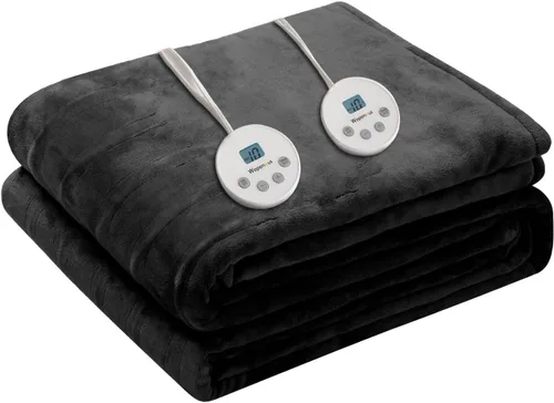 Miniatura 28 de Wapaneus Manta térmica eléctrica con bolsillo para los pies, con 10 niveles de calefacción y 4 ajustes de temporizador, 4 horas de apagado