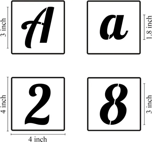 Miniatura 6 de Plantillas de letras del alfabeto de 3 pulgadas para pintar, paquete de 62 plantillas de letras y números para pintar sobre madera, plantillas