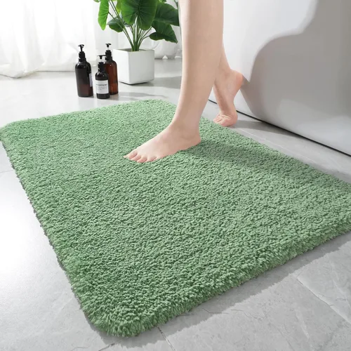 Miniatura 33 de AROGAN Tapete Largo de Baño de Lujo, 24 x 17 Pulgadas, Grueso, Suave y Absorbente, Antideslizante, Respaldo de Goma, Alfombras de Secado Rápido