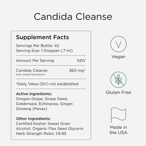 Miniatura 4 de Zuma Nutrition Candida Cleanse Tonic - Candida Support & Candida Cleanse Detox con uva Oregon, sello de oro y equinácea - Suplemento herbario