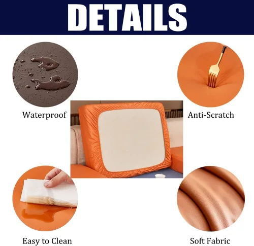 Miniatura 6 de Fundas elásticas para cojín de sofá, fundas individuales, impermeables, elásticas, ajustables para sofá, fundas de asiento de sofá, fundas de sofá