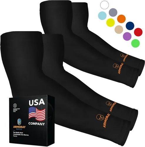Miniatura 88 de ARMORAY - Mangas de brazo para hombres o mujeres; para cubrir tatuajes; de enfriamiento, para practicar deportes, básquetbol, golf, fútbol