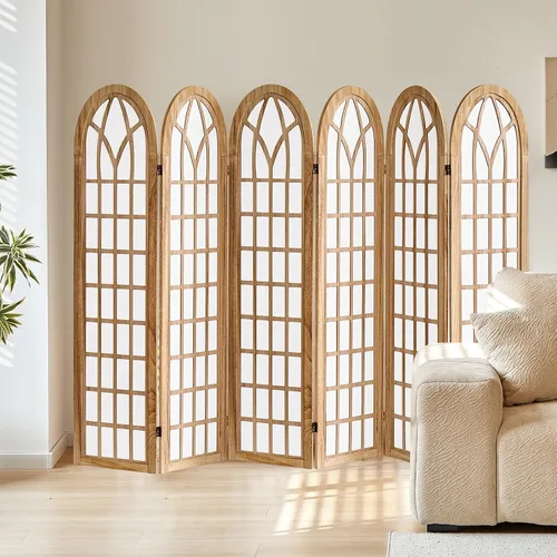 Miniatura 9 de Divisor de habitación japonés de 6 paneles, 94.5 pulgadas de ancho x 66.9 pulgadas de alto, pantalla de privacidad plegable estilo Shoji, divisor